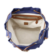 Load image into Gallery viewer, MIUMIU Logo Backpack Blue/Brown5BZ042 Canvas