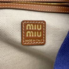 Load image into Gallery viewer, MIUMIU Logo Backpack Blue/Brown5BZ042 Canvas