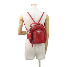 将图像加载到图库查看器中,PRADA Diagram Backpack Red1BZ030 Leather