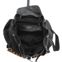 Load image into Gallery viewer, PRADA Leopard Backpack Black/Brown1BZ811 Nylon Leather