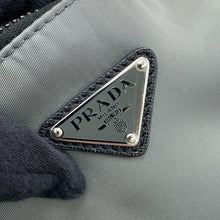 Load image into Gallery viewer, PRADA Triangle Logo Bicolor Shoulder Bag Gray/Black2VH113_064_F0H16 Nylon Leather