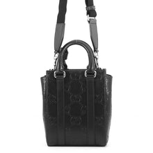 Load image into Gallery viewer, GUCCI GG Embossed 2-Way Handbag Black696010 Leather
