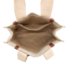 Load image into Gallery viewer, Chloe Woody Tote Bag White/BrownCHC22AS383I2690U Canvas Calf Leather
