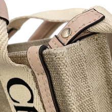 将图像加载到图库查看器中,Chloe Woody North South Tote 2WAY Handbag Beige/CementPinkCHC24AP243I266J5 Canvas Calf Leather Size Mini