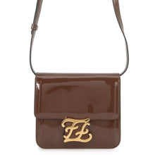将图像加载到图库查看器中,FENDI Calligraphy Shoulder Bag Brown8BT317 A5AU Patent Leather
