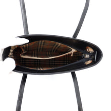 将图像加载到图库查看器中,BURBERRY Nova Check Shoulder Bag Black Leather Canvas