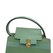 将图像加载到图库查看器中,Ferragamo Vala ribbon 2wayChainShoulder Bag Light Green21I282 Leather