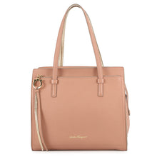 Load image into Gallery viewer, Ferragamo Amy Gancini Tote Bag Pink/Gold21F216 Leather