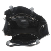 Load image into Gallery viewer, PRADA Embossed Triangle 2-Way Tote Black1BG382 Leather
