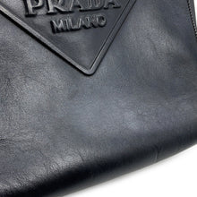 Load image into Gallery viewer, PRADA Embossed Triangle 2-Way Tote Black1BG382 Leather