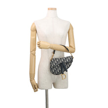 Load image into Gallery viewer, Dior Oblique Saddlebag Navy/BeigeM0447CTZQ_M928 Canvas Leather Size Mini