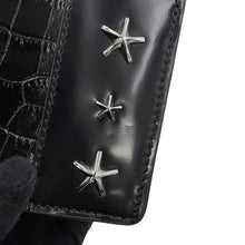 将图像加载到图库查看器中,JIMMY CHOO Pyxis Chain Shoulder Bag Black Crocodile Embossed Leather Size Mini