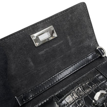 将图像加载到图库查看器中,JIMMY CHOO Pyxis Chain Shoulder Bag Black Crocodile Embossed Leather Size Mini