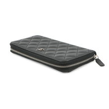 Load image into Gallery viewer, CHANEL Matelasse Classic Long Zip Wallet BlackAP0242 Caviar Leather