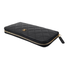 Load image into Gallery viewer, CHANEL Matelasse Classic Long Zip Wallet BlackA50097 Caviar Leather