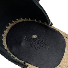 将图像加载到图库查看器中,HERMES Tivoli Sandals Black Leather cork Size 36