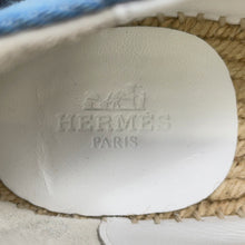 Load image into Gallery viewer, HERMES Trip Espadrille Shoes Light Blue Denim Straw Size 36