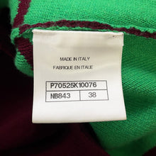 Load image into Gallery viewer, CHANEL CC Logo Knit Sweater Size 38 Bordeaux/GreenP70525 Cashmere 97%, Elastin 3%
