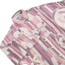 将图像加载到图库查看器中,CHANEL Viscose CC Logo Button All-Over Print Shirt Size 38 White/Pink/PurpleP75476 Viscose 64% Silk 36%