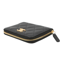 Load image into Gallery viewer, CHANEL Matelasse Round Zip Wallet BlackAP5016 Caviar Leather