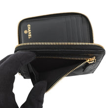 Load image into Gallery viewer, CHANEL Matelasse Round Zip Wallet BlackAP5016 Caviar Leather