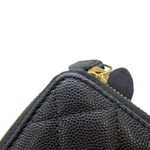 Load image into Gallery viewer, CHANEL Matelasse Round Zip Wallet BlackAP5016 Caviar Leather