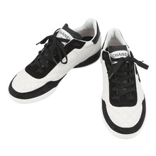 Load image into Gallery viewer, CHANEL CC Logo Sneakers Black/WhiteG47274 Leather suede Size 38