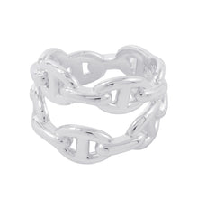 Load image into Gallery viewer, HERMES Chaine d'Ancre Double Row Ring Size 52/#12 SV925