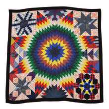 Load image into Gallery viewer, HERMES Giant Square American Quilt Size 140 Black/Multicolor Cashmere70% Silk30%