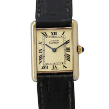 将图像加载到图库查看器中,CARTIER Must tank LM H30.5mm×W23mm Gold Plated Leather Ivory Dial366001