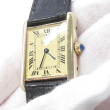 将图像加载到图库查看器中,CARTIER Must tank LM H30.5mm×W23mm Gold Plated Leather Ivory Dial366001