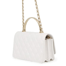 Load image into Gallery viewer, CHANEL Matelasse Top Handle Chain Wallet White Caviar Leather