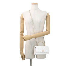 Load image into Gallery viewer, CHANEL Matelasse Top Handle Chain Wallet White Caviar Leather