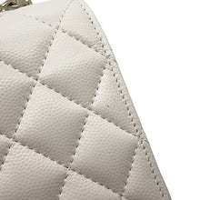Load image into Gallery viewer, CHANEL Matelasse Top Handle Chain Wallet White Caviar Leather