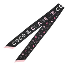 Load image into Gallery viewer, CHANEL CHANEL Scarf Black/Pink/White Silk100%