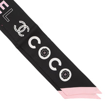 Load image into Gallery viewer, CHANEL CHANEL Scarf Black/Pink/White Silk100%
