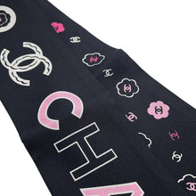Load image into Gallery viewer, CHANEL CHANEL Scarf Black/Pink/White Silk100%