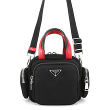 Load image into Gallery viewer, PRADA Multi-pocket 2-way Shoulder Bag Black/Red1BB061 Nylon Leather
