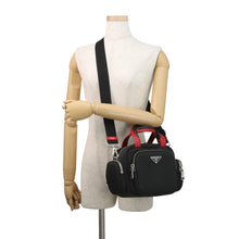 Load image into Gallery viewer, PRADA Multi-pocket 2-way Shoulder Bag Black/Red1BB061 Nylon Leather