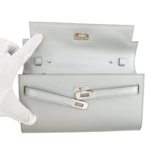 Load image into Gallery viewer, HERMES Kelly wallet long to go Argent Chevre Shamqila