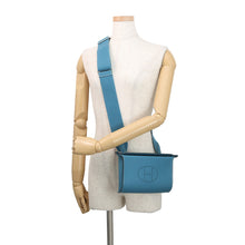 将图像加载到图库查看器中,HERMES Videpoches Shoulder Bag New Blue Jean Togo Leather