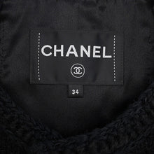 Load image into Gallery viewer, CHANEL CamelliaButton Collarless Jacket Size 34 BlackP75863 Tweed