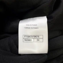 Load image into Gallery viewer, CHANEL CamelliaButton Collarless Jacket Size 34 BlackP75863 Tweed