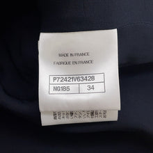 将图像加载到图库查看器中,CHANEL Lion Button Collarless Jacket Size 34 NavyP72421 Tweed