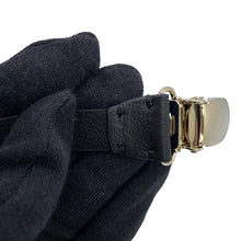 Load image into Gallery viewer, CHANEL CC Logo Chain Suspenders Black Leather Size M