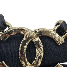 Load image into Gallery viewer, CHANEL CC Logo Chain Suspenders Black Leather Size M