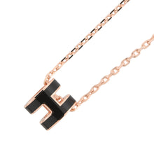将图像加载到图库查看器中,HERMES Pop Ash Necklace Size Mini Black Gold Plated Lacquer