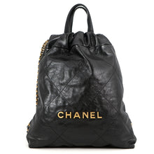 Load image into Gallery viewer, CHANEL CHANEL22 Backpack BlackAS3859 Shiny Calf Leather Size Small