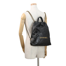 Load image into Gallery viewer, CHANEL CHANEL22 Backpack BlackAS3859 Shiny Calf Leather Size Small
