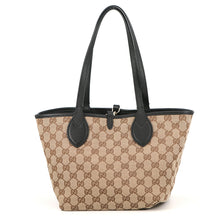 Load image into Gallery viewer, GUCCI Tortissima Reversible Tote Beige/Black839124 AAFEQ 1069 GG Canvas Leather Size Small